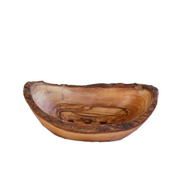 Seifenschale aus Olivenholz oval rustikal 