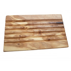 Seifenschale aus Olivenholz rechteckig mit Rillen 