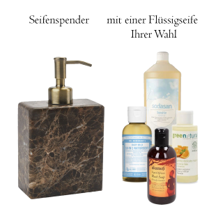 Set Seifenspender aus Marmor Gr. M und Flüssigseife